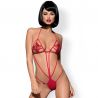 Body-string rouge brodé