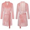 Peignoir velours manches longues rose pastel