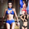 Ensemble lingerie dentelle bleu, rouge ou noir