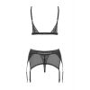 Ensemble lingerie noire 3 pièces dentelle