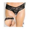 String ouvert dentelle noir