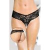 String ouvert dentelle noir