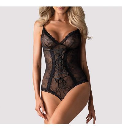 Body dentelle ouvert noir