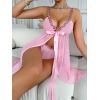 Babydoll sexy rose pâle transparente brodée