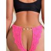 String bijou dentelle rose ouvert 