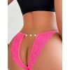 String bijou dentelle rose ouvert 