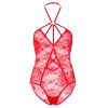 Body dentelle rouge semi transparent