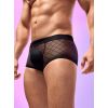 Boxer homme noir semi-transparent motifs