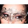 Masque luxueux métal argent et strass